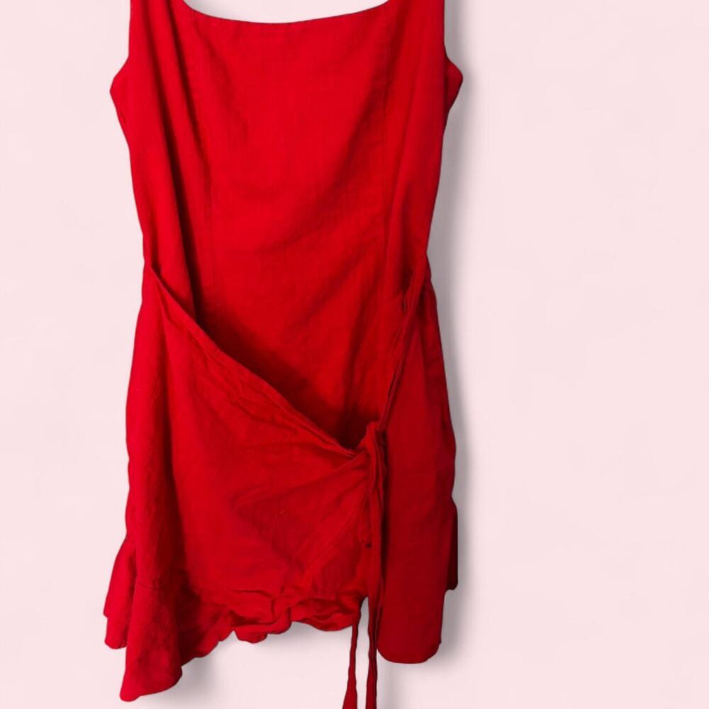 Bright orange mini dress with